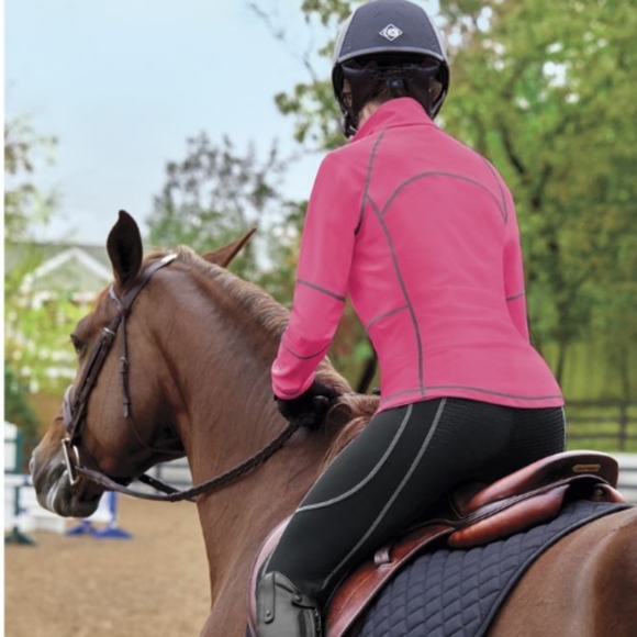 NWOT Dover Saddlery Stride Ladies Training Jacket in Neon Pink Sz. XS - Picture 5 of 15